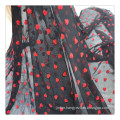 Factory price Heart-shaped pattern sanded flocked fabric